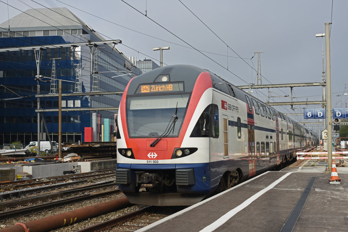RABe 511 003, auf der S42, fährt beim Bahnhof Altstetten ein. Die Aufnahme stammt vom 03.09.2019.