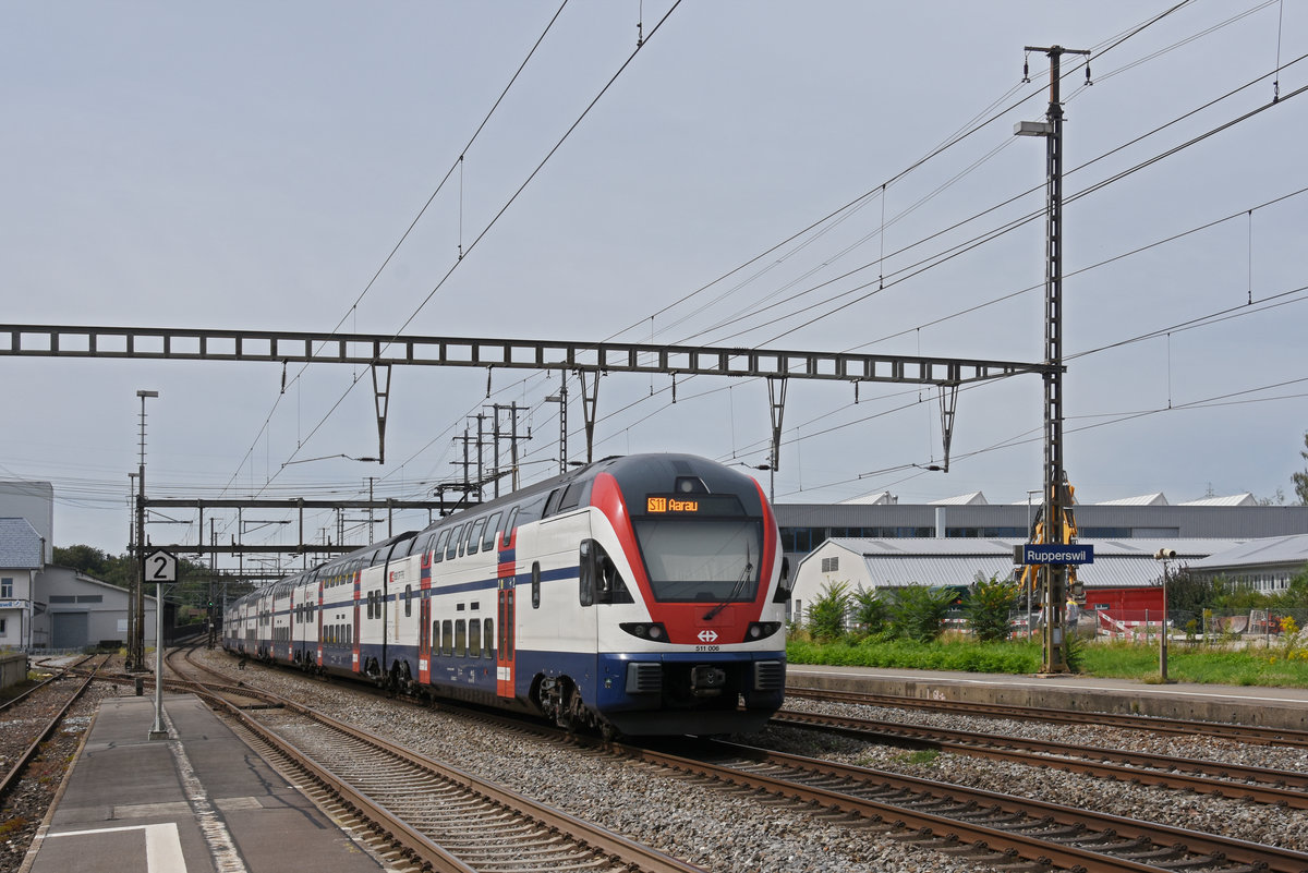 RABe 511 006 durchfährt den Bahnhof Rupperswil. Die Aufnahme stammt vom 25.08.2020.