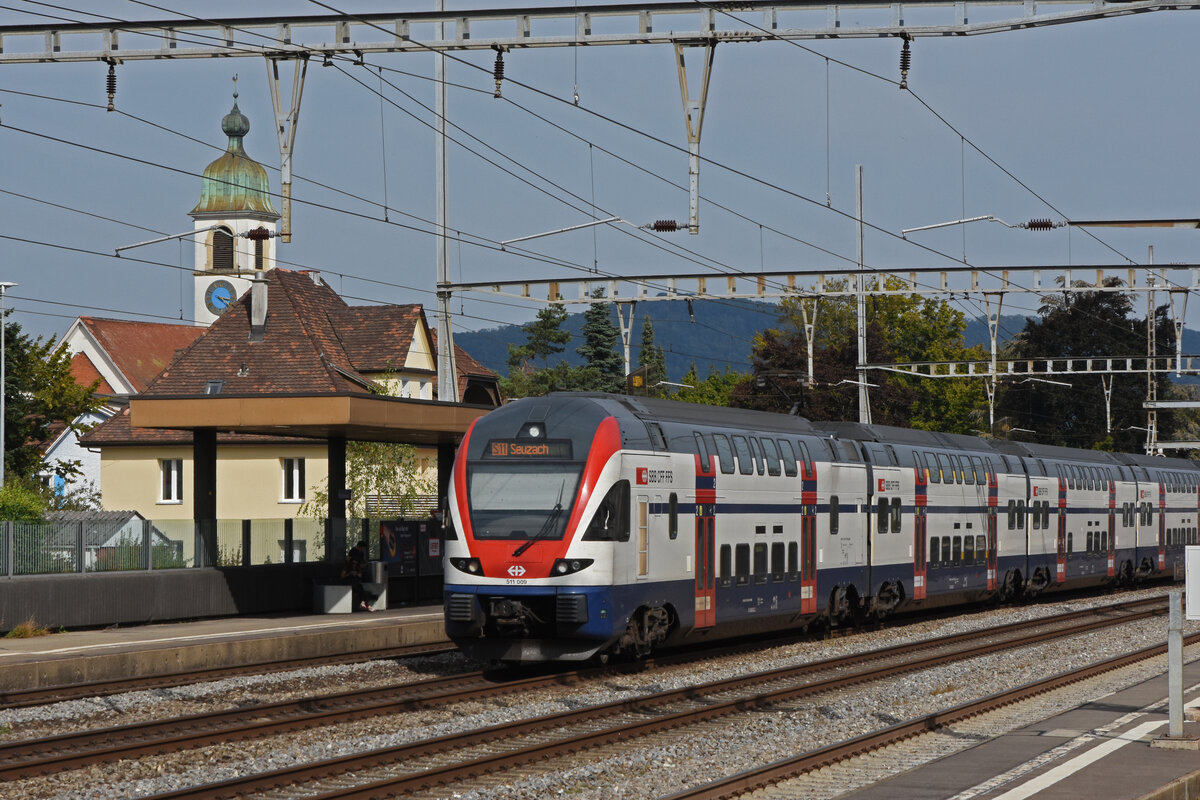 RABe 511 009 KISS, auf der S11, durchfährt den Bahnhof Rupperswil. Die Aufnahme stammt vom 25.09.2021.
