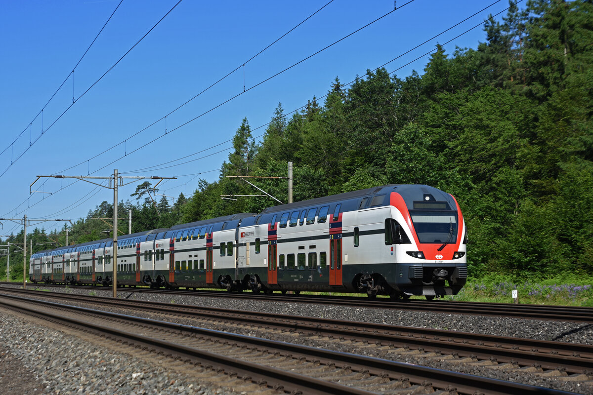 RABe 511 014 KISS fährt Richtung Bahnhof Rupperswil. Die Aufnahme stammt vom 15.06.2021.