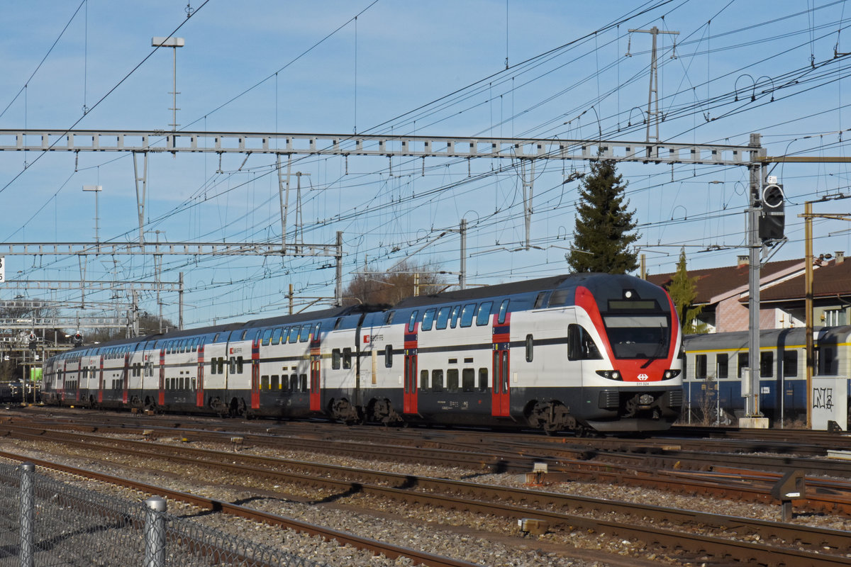 RABe 511 024 fährt beim Bahnhof Burgdorf ein. Die Aufnahme stammt vom 24.02.2020.