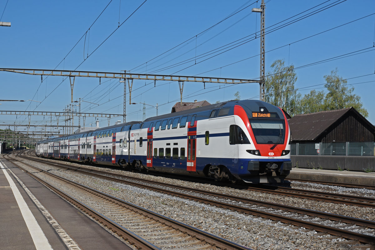 RABe 511 040 durchfährt den Bahnhof Rupperswil. Die Aufnahme stammt vom 24.06.2020.