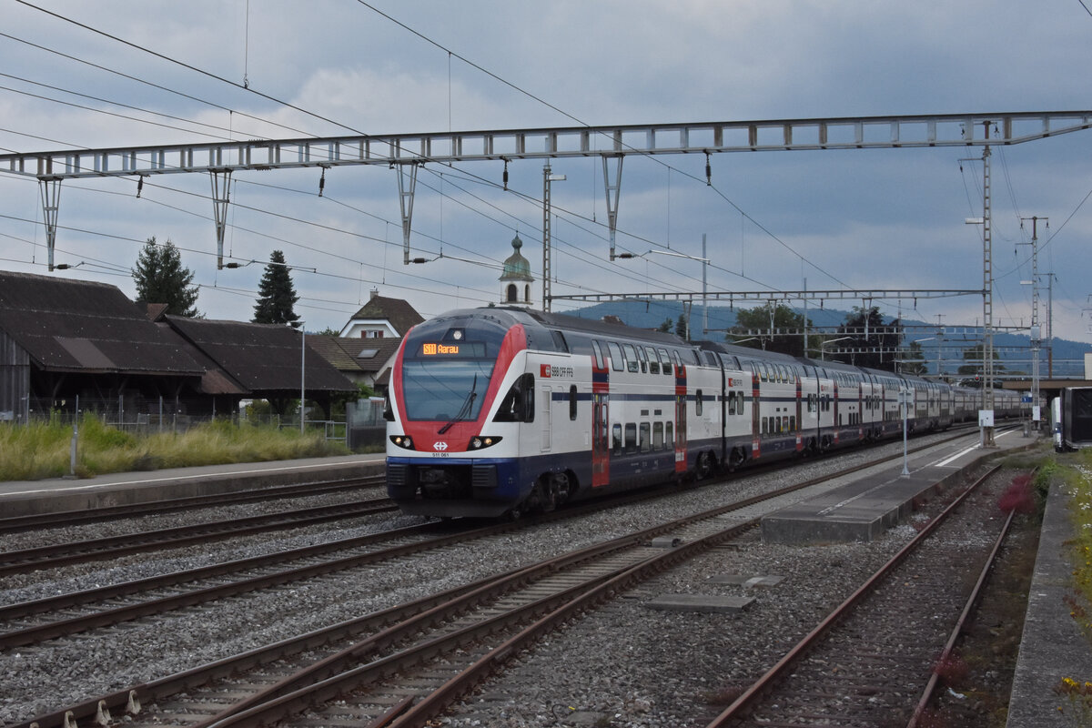 RABe 511 061 KISS, auf der S11, durchfährt den Bahnhof Rupperswil. Die Aufnahme stammt vom 17.07.2021.