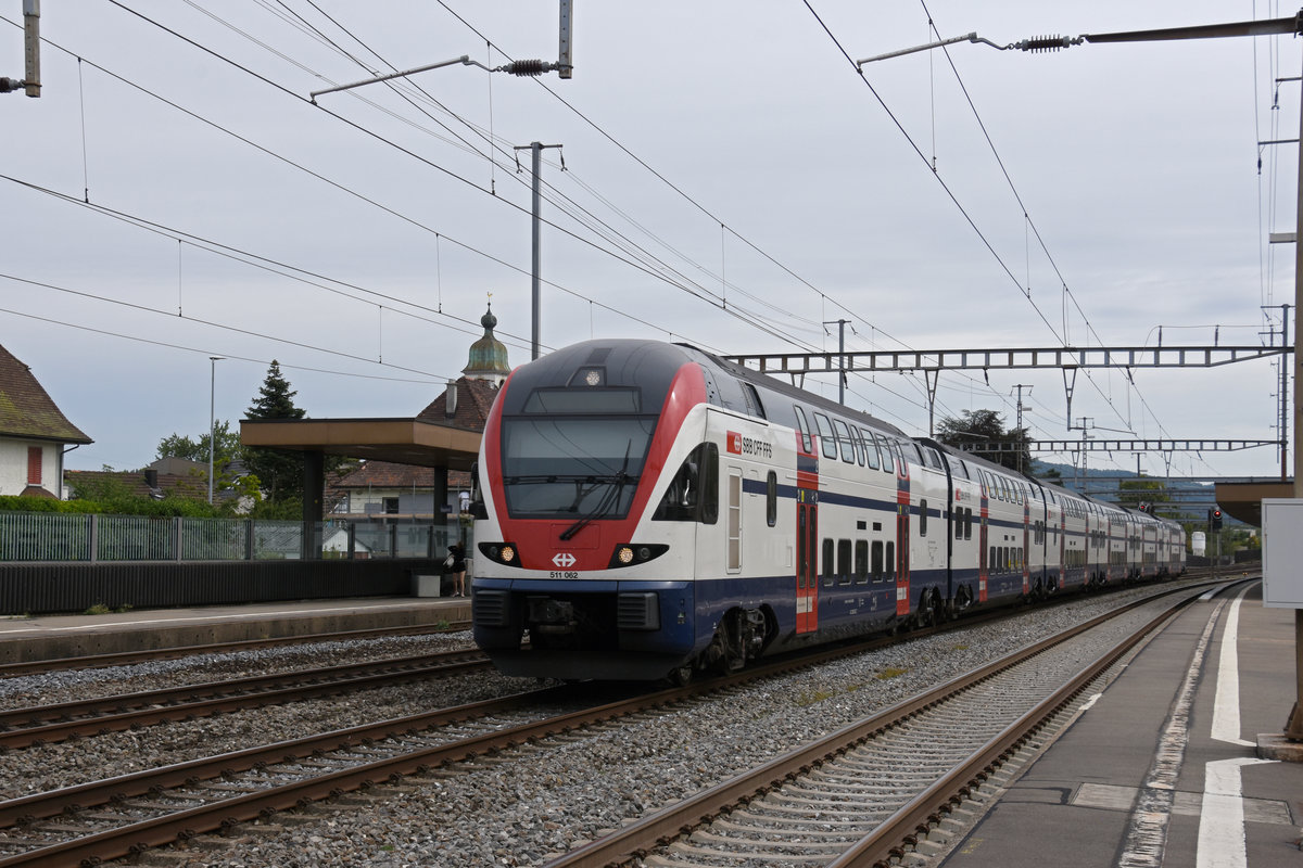 RABe 511 062 durchfährt den Bahnhof Rupperswil. Die Aufnahme stammt vom 25.08.2020.