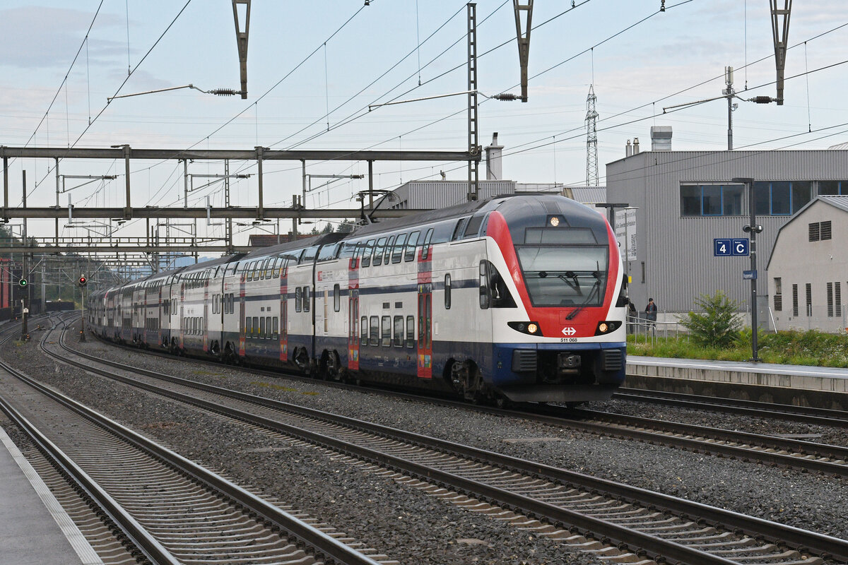 RABe 511 068 KiISS durchf�hrt am 07.09.2026 den Bahnhof Rupperswil.