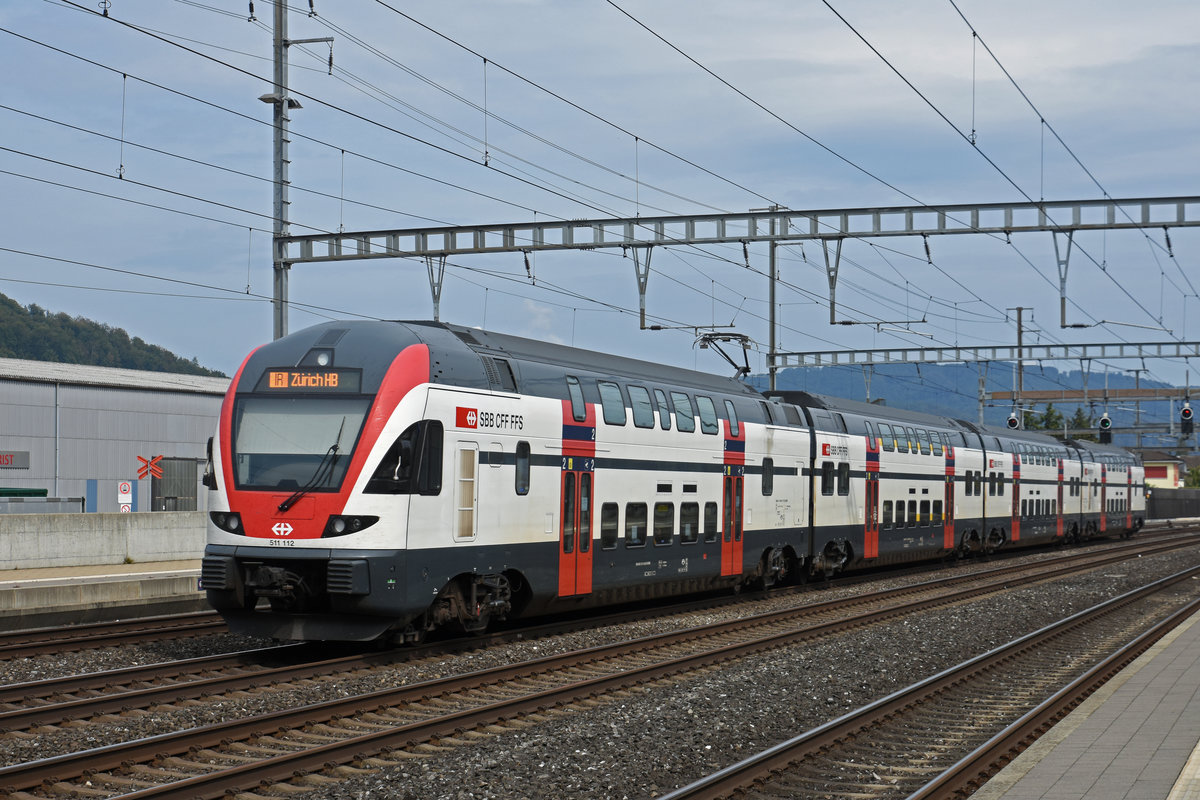 RABe 511 112 durchfährt den Bahnhof Rothrist. Die Aufnahme stammt vom 16.09.2018.