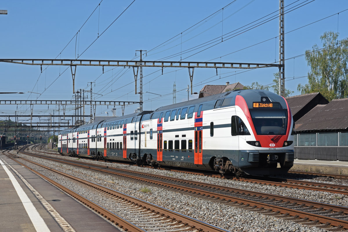 RABe 511 113 durchfährt den Bahnhof Rupperswil. Die Aufnahme stammt vom 03.09.2019.