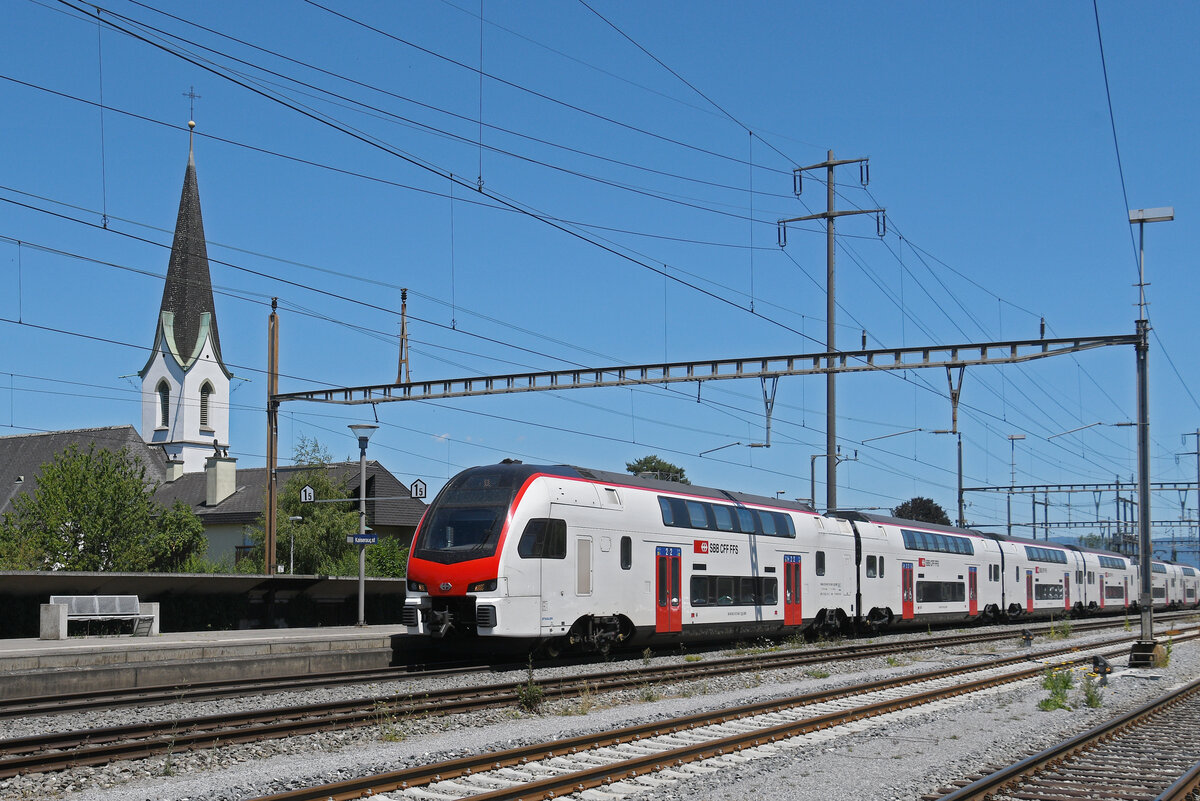 RABe 512 045-1 KISS durchf�hrt am 10.07.2026 den Bahnhof Kaiseraugst.