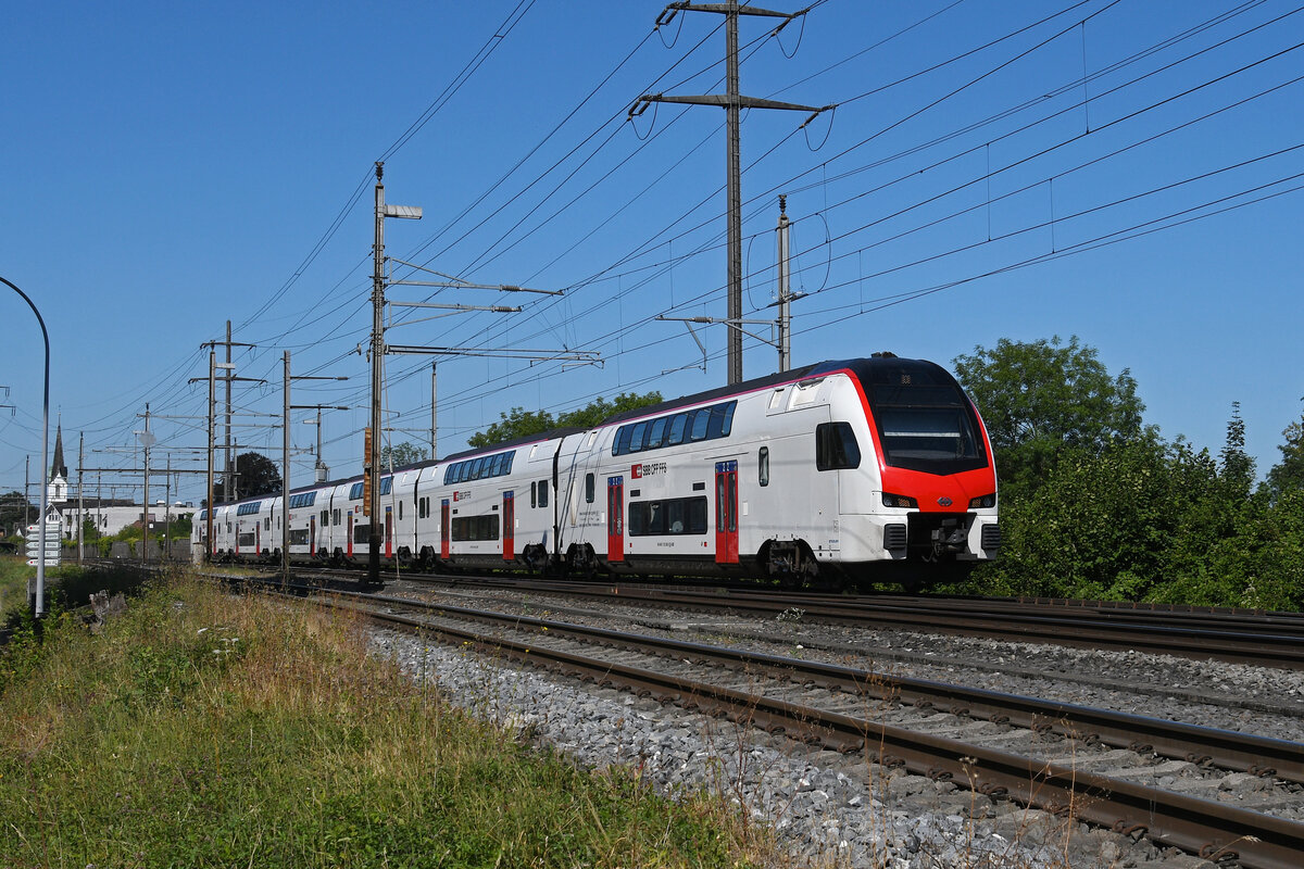 RABe 512 050-1 KISS f�hrt am 22.07.2026 Richtung Station Augarten.