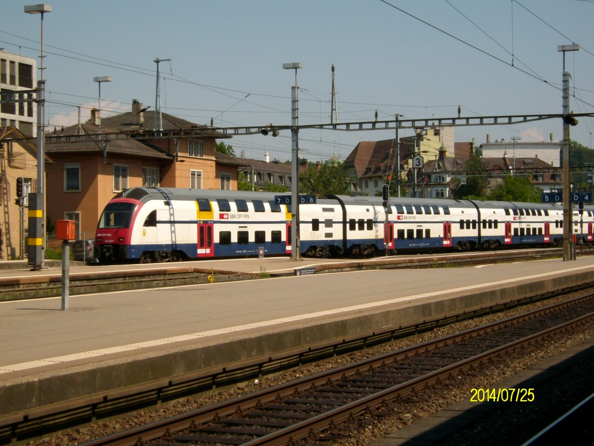 RABe 514 043-9 am 25.7.2014 bei der Einfahrt in den Bahnhof Winterthur.