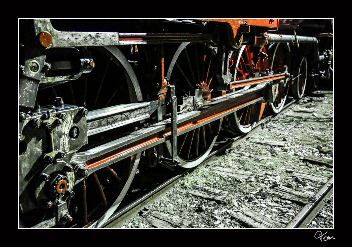 Räder der SZ Dampflok 06-018 Borsig.  
Jesenice 10.11.2012