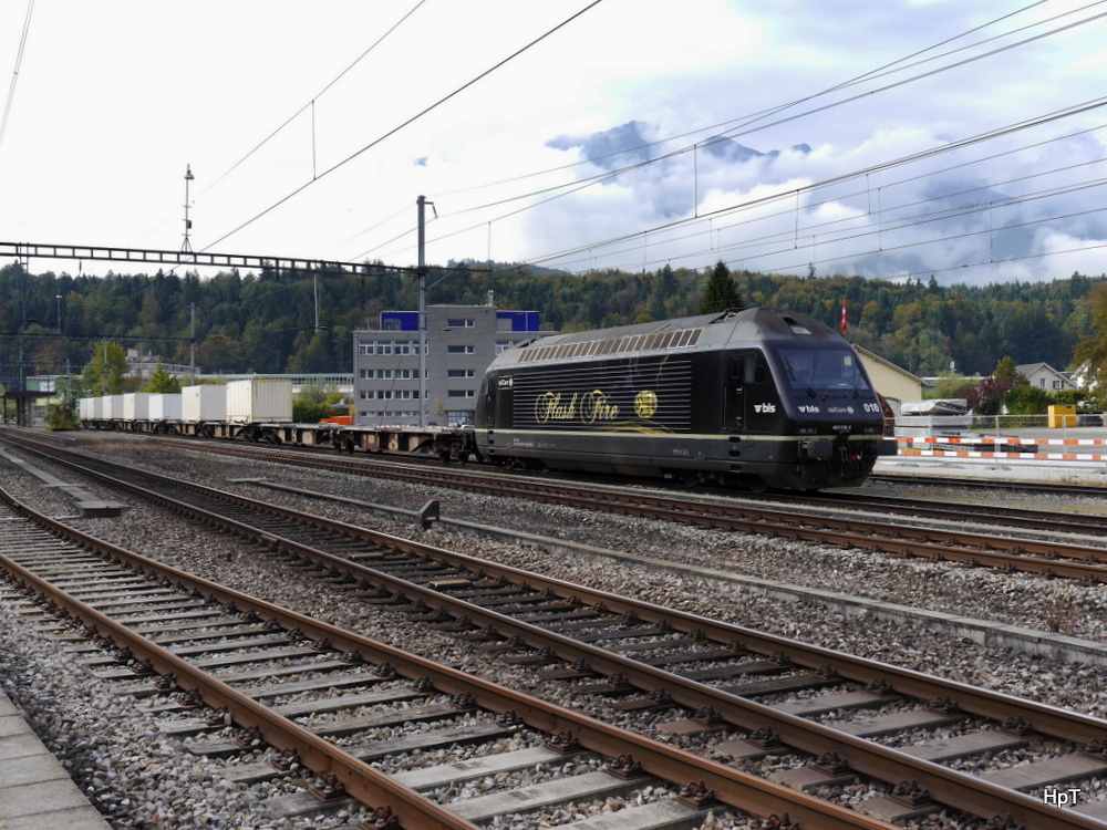 railCare / BLS - Lok 465 018-0 in Gwatt am 10.10.2014