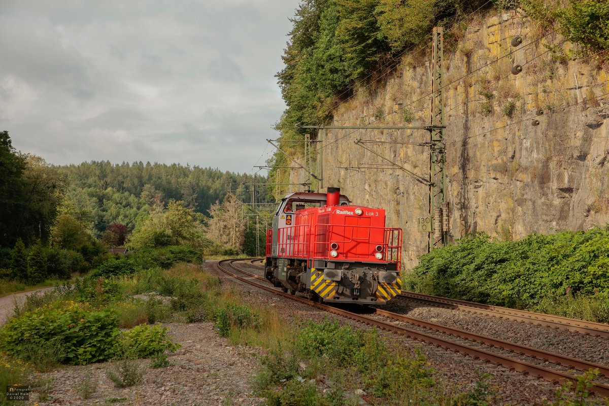 Railflex Lok 3 (MaK G 1206) in Ennepetal, Juli 2020.