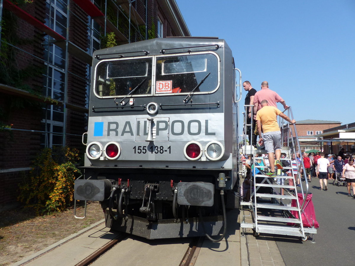 RAILPOOL 155 138-1 am 31.08.2019 beim Tag der offenen Tür im DB Werk Dessau. 