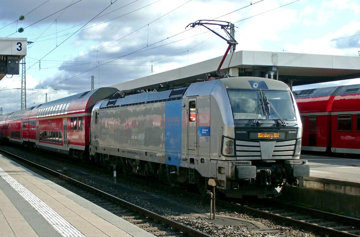 Railpool 193 804 steht mit ein DB Regiozug am 21 Februar 2020 in Nürnberg Hbf.