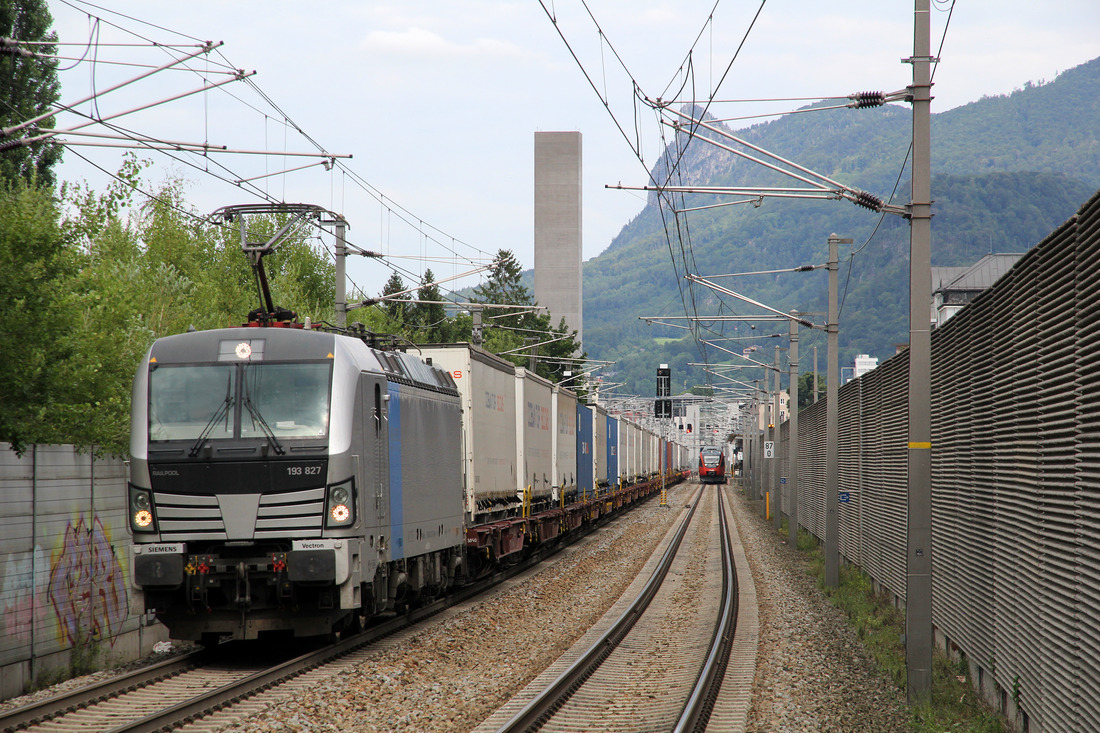 Railpool 193 827 (laut Railcolor für BTE im Einsatz) // Salzburg (Höhe S-Bahn-Station Aiglhof) // 27. Juli 2021