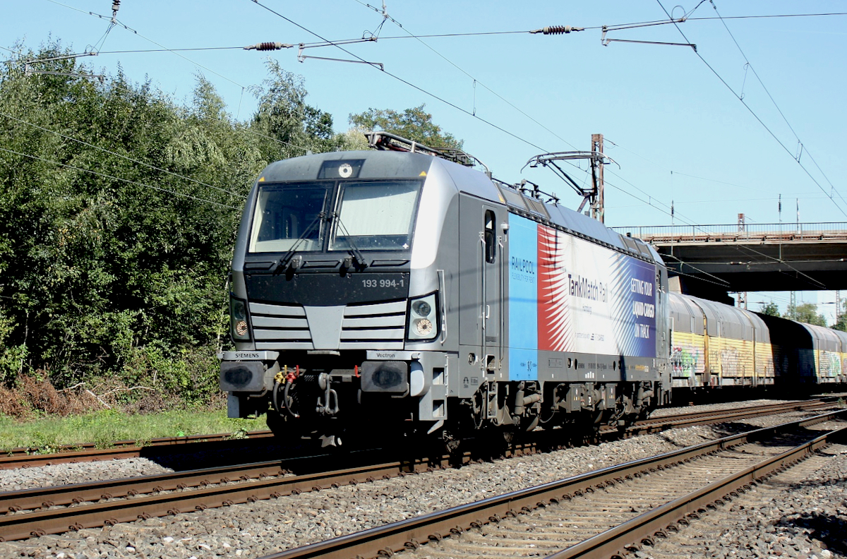 Railpool 193 994-1 auf der Hamm-Osterfelder Strecke am 07.09.2023 in Datteln.