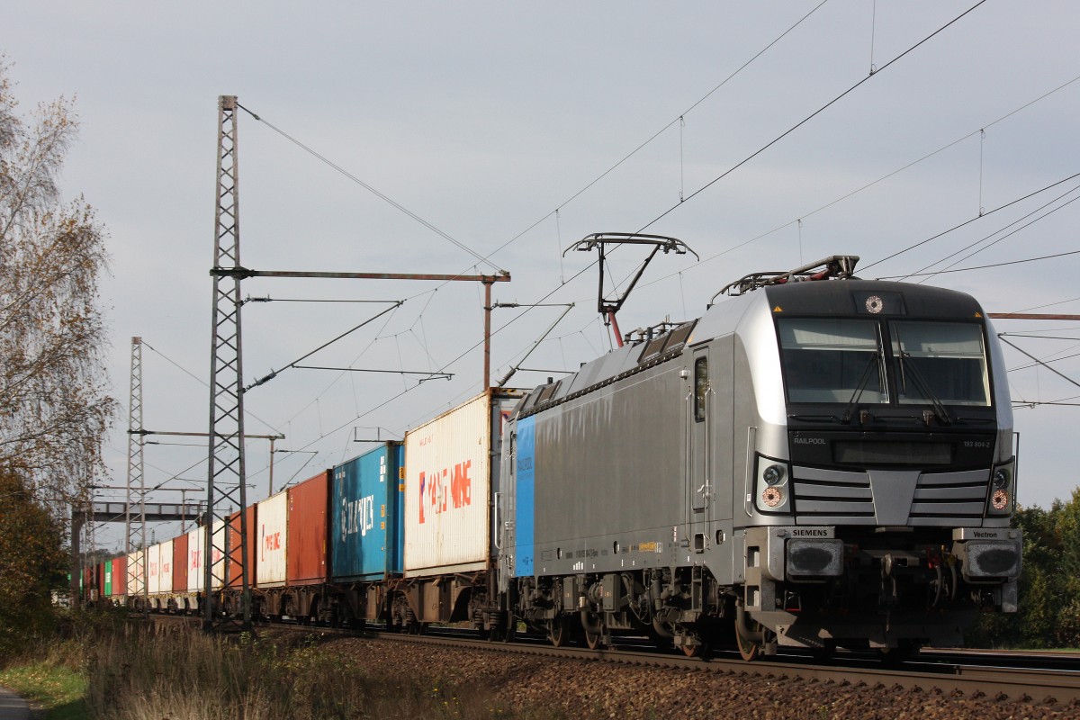 Railpool/EVB 193 804 am 19.10.13 mit einem Containerzug in Dedensen-Gümmer.