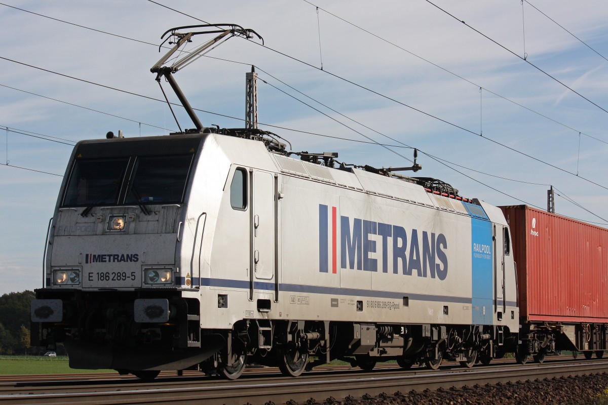Railpool/Metrans E186 289 am 19.10.13 in Dedensen-Gümmer.