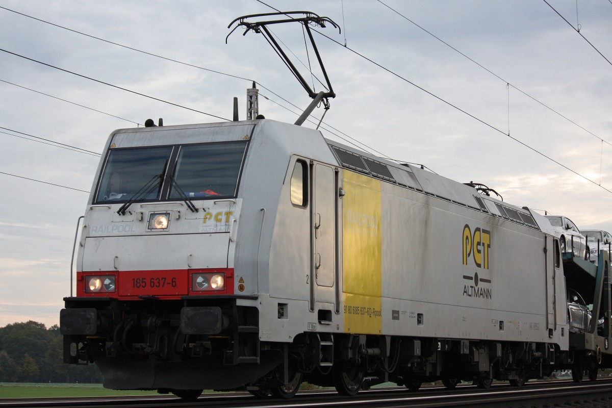 Railpool/PCT 185 637 am 19.10.13 in Dedensen-Gümmer.