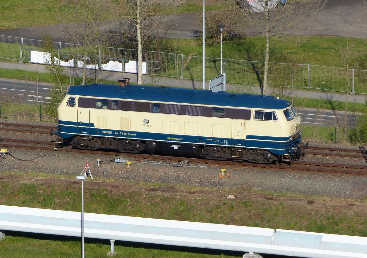Railsystems RP mbH 218 381-2 (9280 1218 381-2 D-RPRS) auf der Durchfahrt in Gera am 22.4.2020