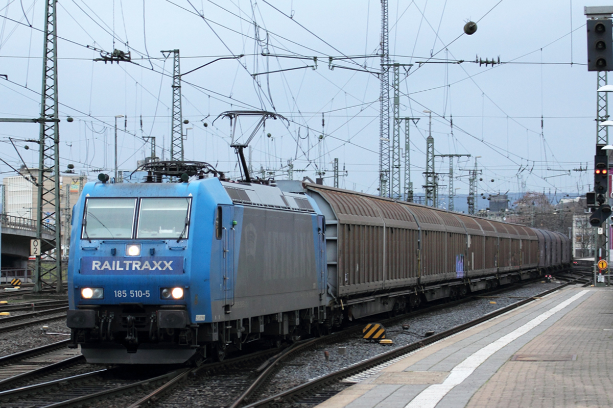 Railtraxx 185 510-5 in Koblenz Hbf. 15.1.2019