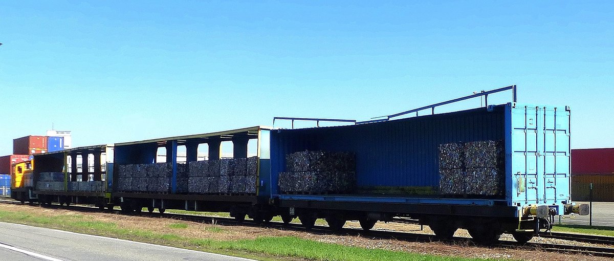 Rangierfahrt im Rheinhafen Neu-Breisach (Neuf-Brisach), Mrz 2017