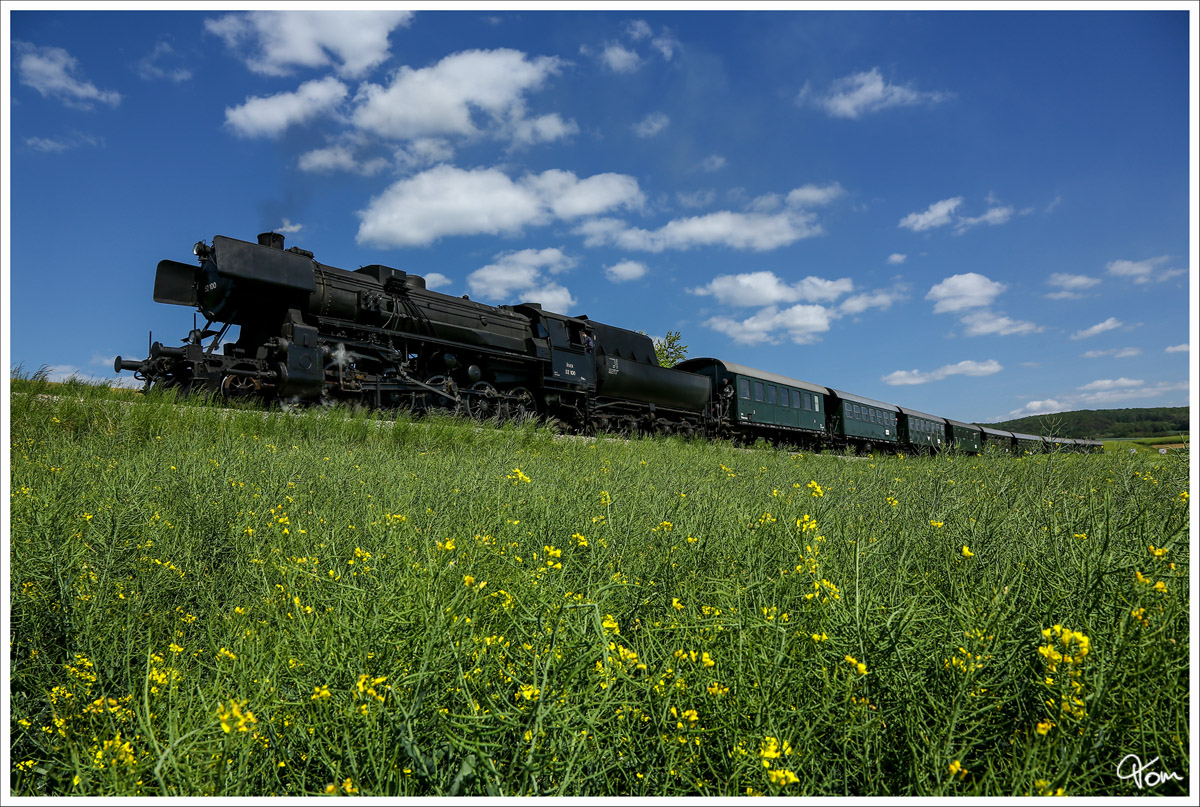 Rapsody II - An den Blühenden Rapsfeldern nahe Mollmannsdorf vorbei, fährt die ÖSEK Dampflok 52.100 zum 7.Oldtimertreffen in Ernstbrunn. 
4.5.2014