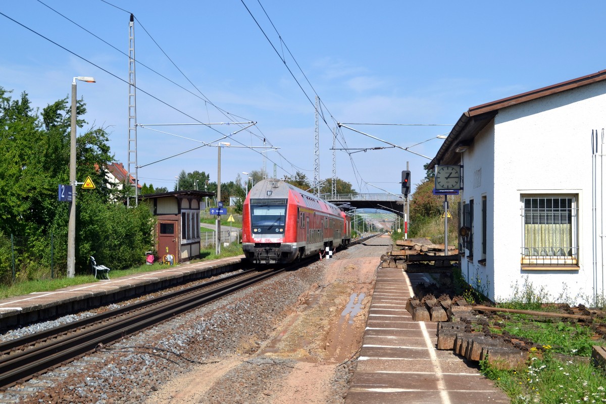 RB 16437 Leinefelde - Nordhausen am 30.08.2015 in Werther. Die Strecke wurde zu diesem Zeitpunkt erneuert. 