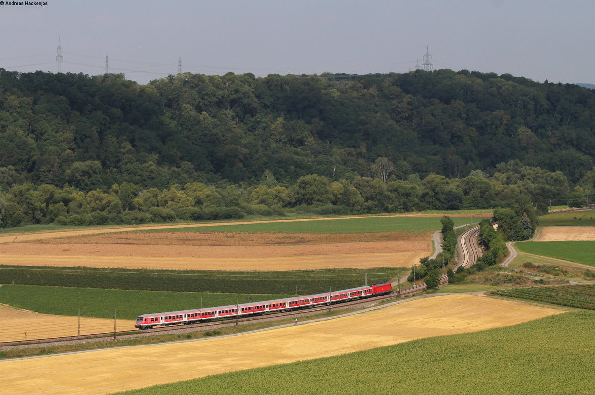 RB 19113 (Osterburken-Stuttgart Hbf) mit Schublok 147 001-2 bei Kirchheim 18.7.18