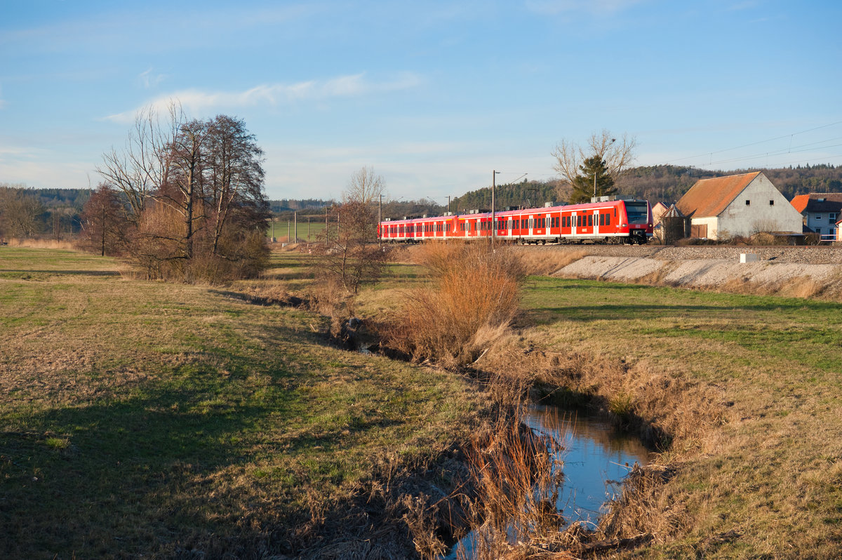 RB 58121 von Würzburg Hbf nach Treuchtlingen bei Mitteldachstetten, 19.01.2019 