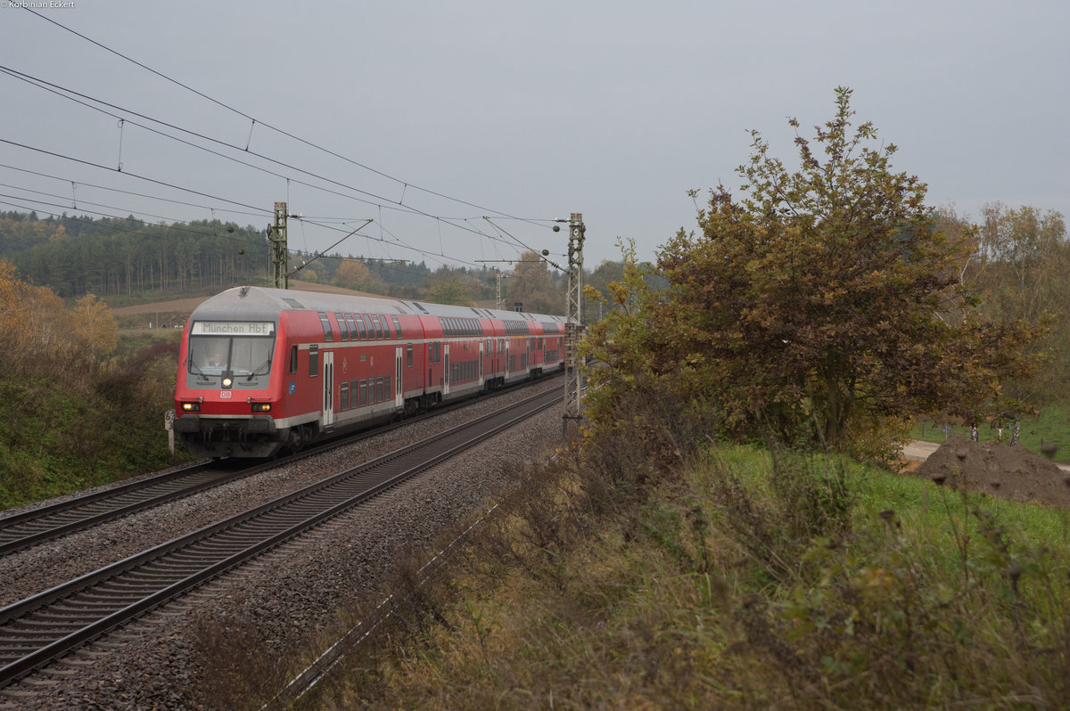 RB 59145 von Nürnberg Hbf nach München Hbf bei Fahlenbach, 21.10.2017