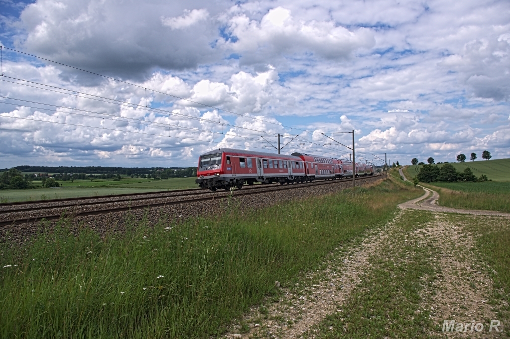 RB nach München kurz hinter Petershausen am 4.7.2013