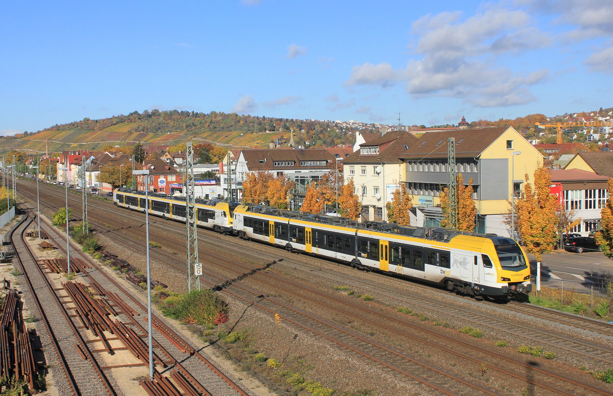 RB16 Ulm-Stuttgart am 27.10.2020 in Oberesslingen. 