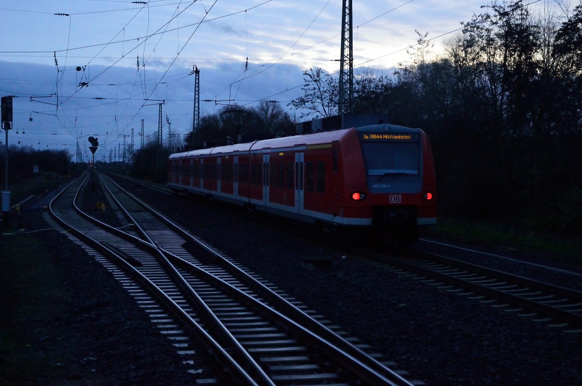 RB44 von Mainz nach Mannheim Friedrichstadt verlässt hier gerade Guntersblum am Sonntag den 29.11.2015