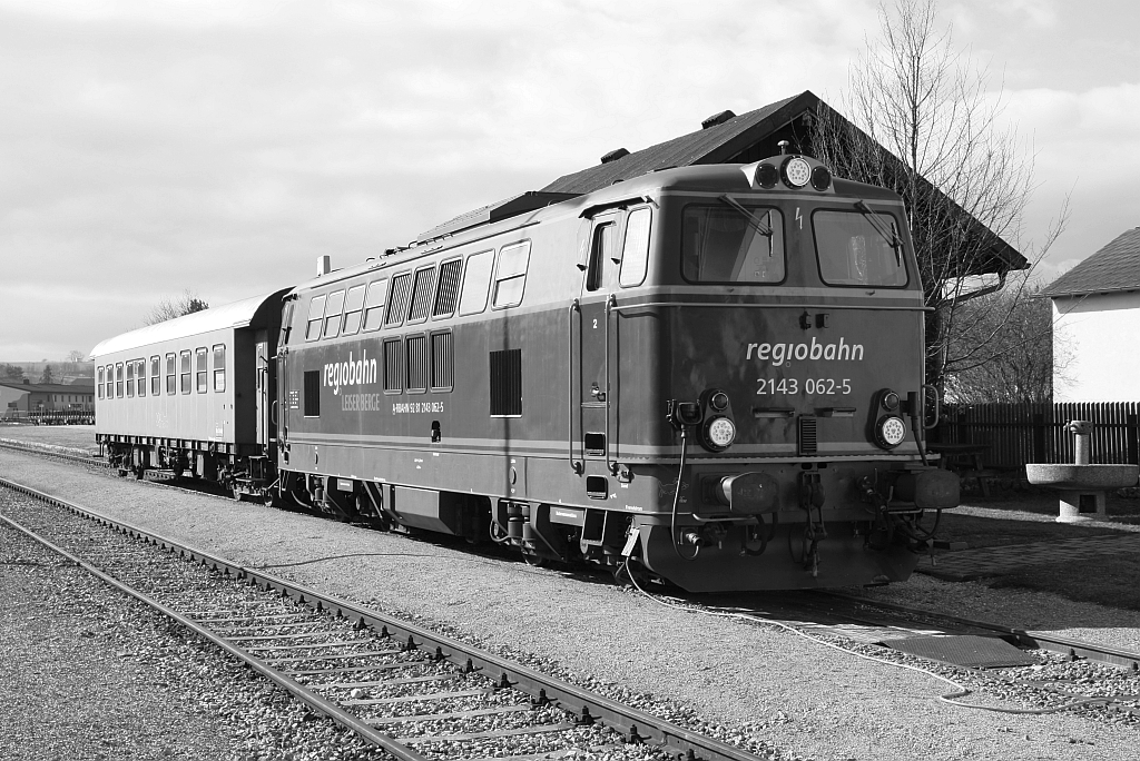 RBAHN 2143 062-5 am 22.Februar 2019 im Bahnhof Ernstbrunn.