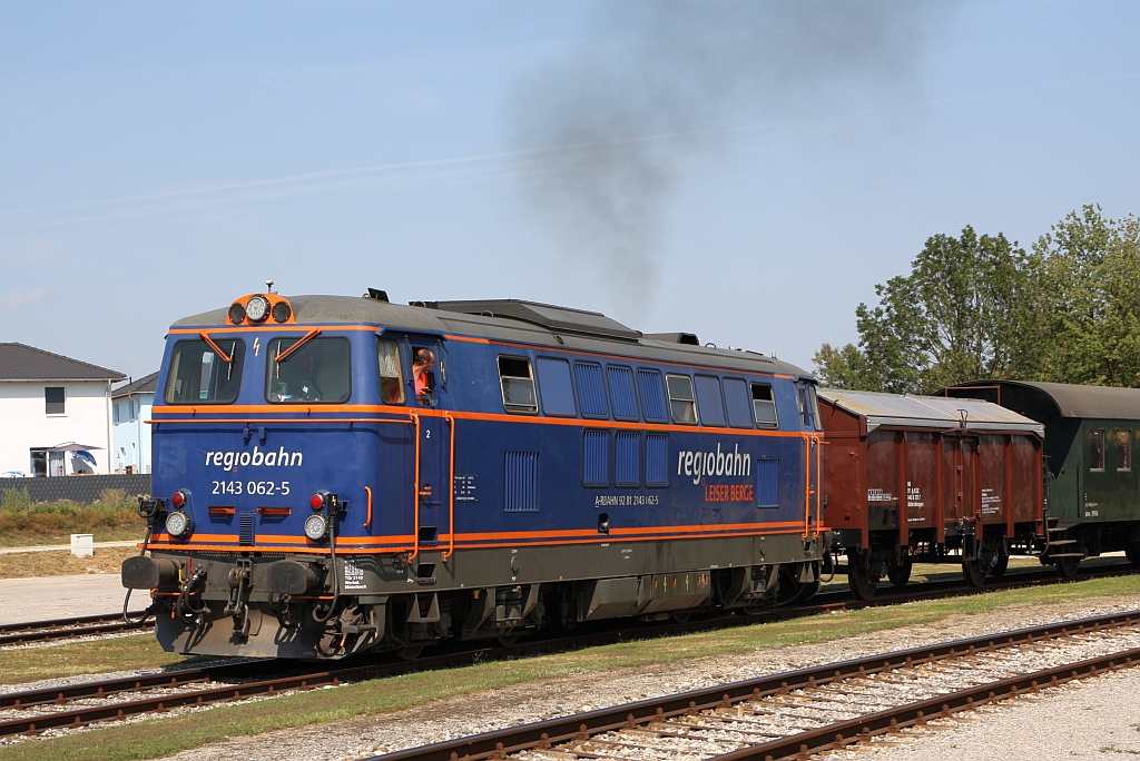 RBAHN 2143 062-5 am 31.August 2019 beim Verschub im Bahnhof Ernstbrunn.