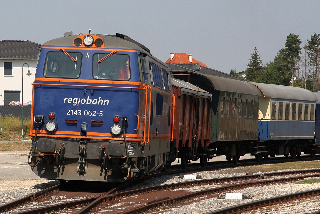RBAHN 2143 062-5 am 31.August 2019 beim Verschub im Bahnhof Ernstbrunn.