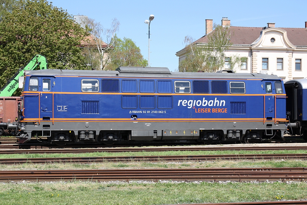 RBAHN 2143 062-5 ausgestellt am 21.April 2018 beim Frühlingsfest des Verein Neue Landesbahn in Mistelbach LB.