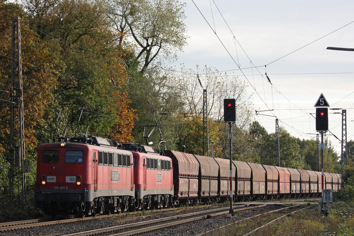 RBH 165+RBH 164 am 26.10.13 mit einem Kohlezug in Ratingen-Lintorf.