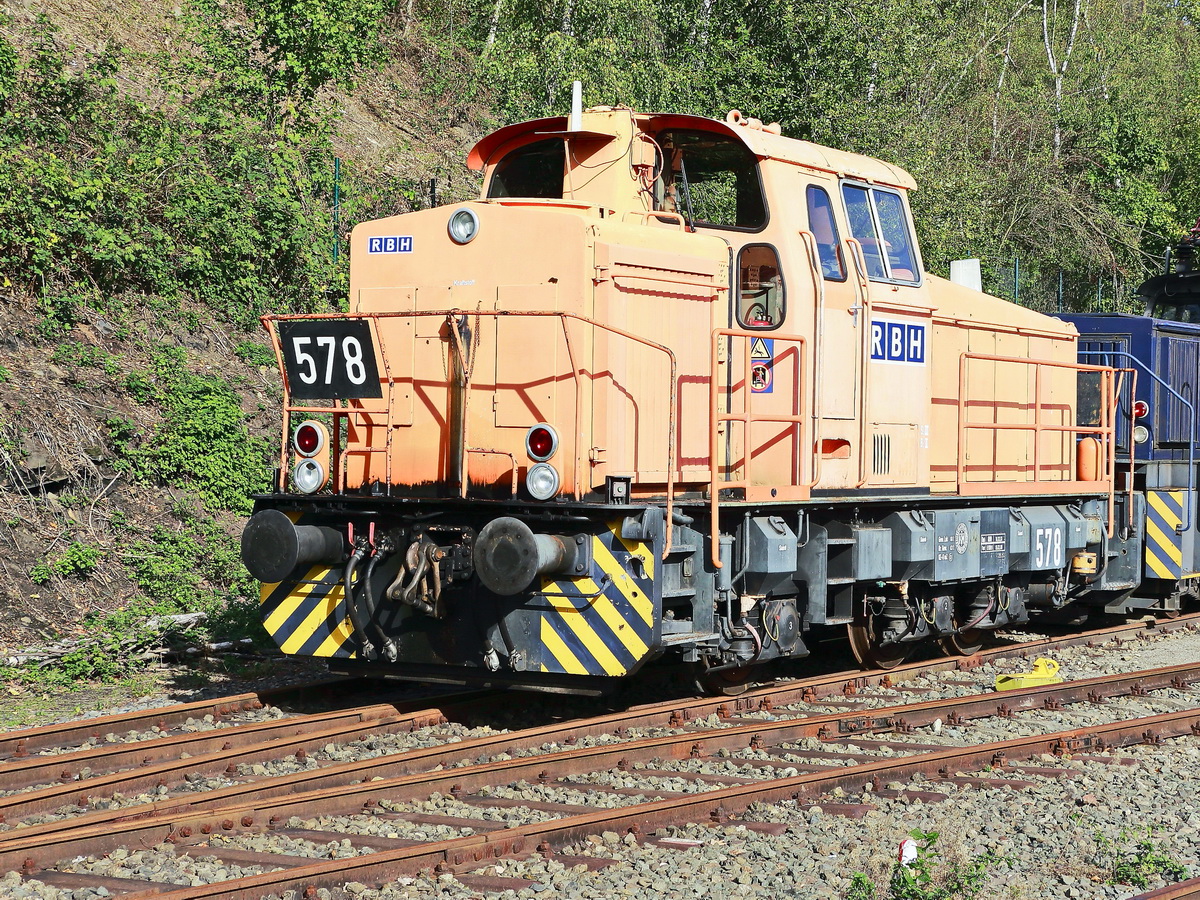 RBH 578, Diesellokomotive des Herstellers Krauss-Maffei vom Typ M700C am 25. Oktober 2019 gesehen im Eisenbahnmuseum Bochum-Dahlhausen.