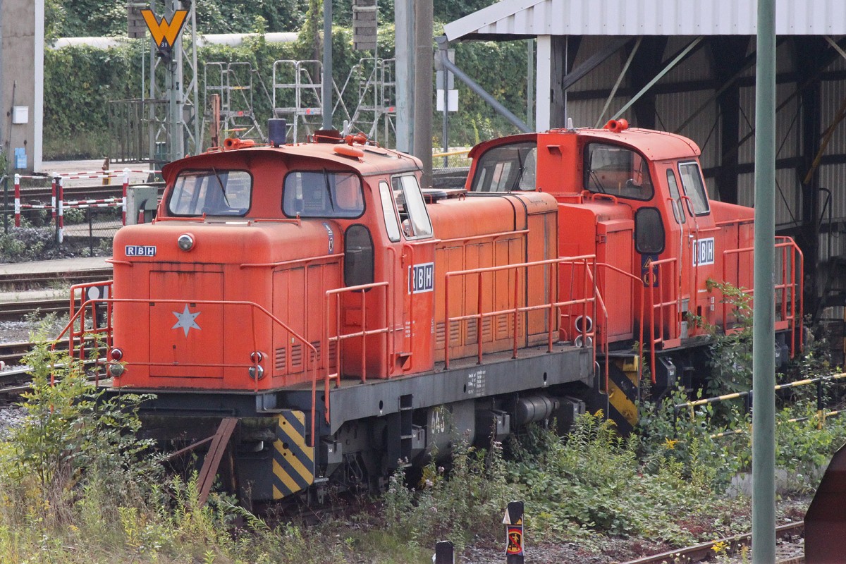 RBH 643 stand am 23.08.14 mit einer M700C in Gladbeck-West abgestellt. Die Lok steht mittlerweile beim Bender in Opladen und wird die nächsten Tage verschrottet.