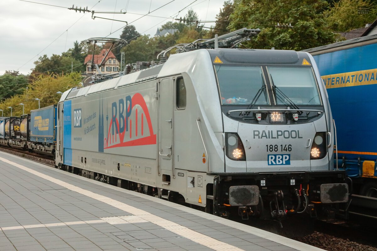 RBP 188 146 Railpool in Oberwinter, September 2026. Gr��e an den Lokf�hrer! Danke f�r den Pfiff!