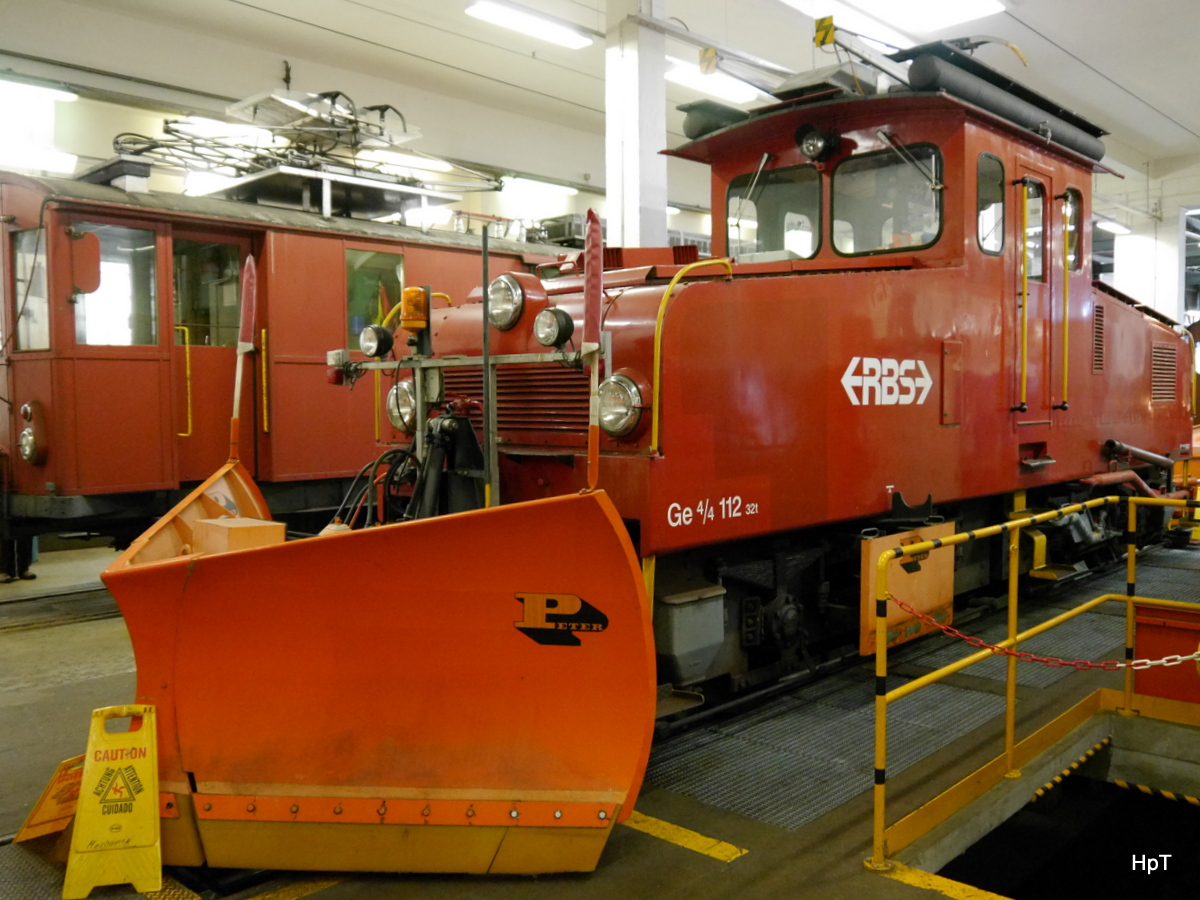 RBS - 100 Jahr Feier Triebwagen Ge 4/4 112 im Depot in Solothurn am 27.08.2016 