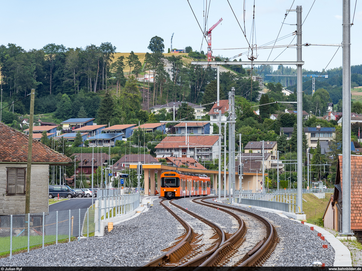 RBS Be 4/10 07 / S7 Worb Dorf - Bern / neuer Bahnhof Boll-Utzigen, 17. Juli 2021