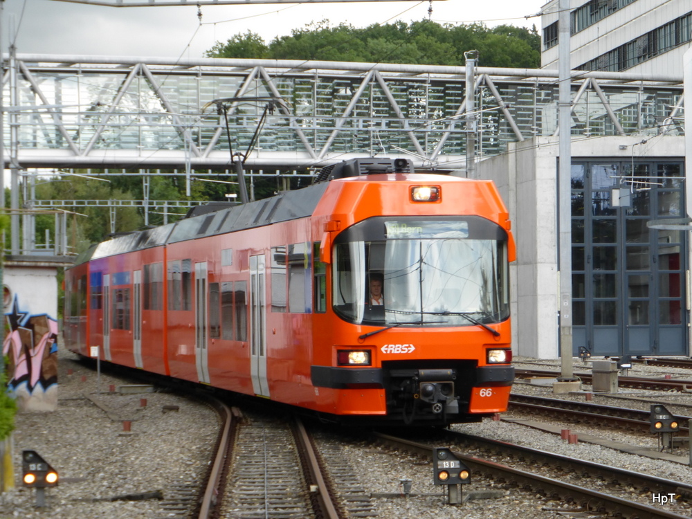 RBS - Be 4/12  66 bei der einfahrt im Bahnhof Worblaufen am 29.07.2014