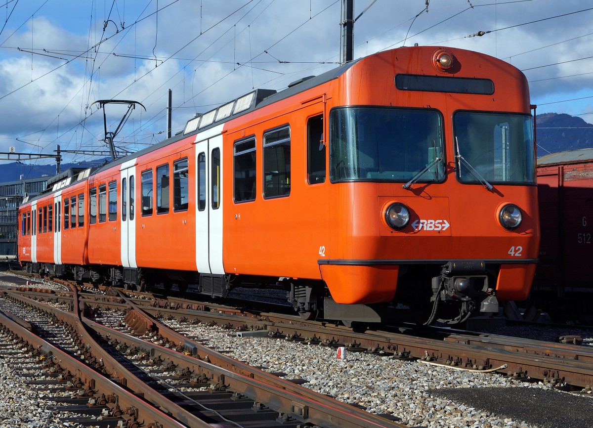 RBS: Letztes FOTOSHOOTING vor der Verschrottung fr den Be 4/8  42  Mandarinli  in Solothurn am 9. November 2013.
Foto: Walter Ruetsch