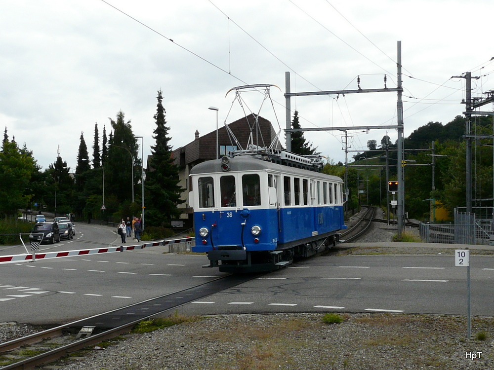 RBS - Triebwagen BDe 4/4 36 unterwegs bei Worbboden am 25.08.2013