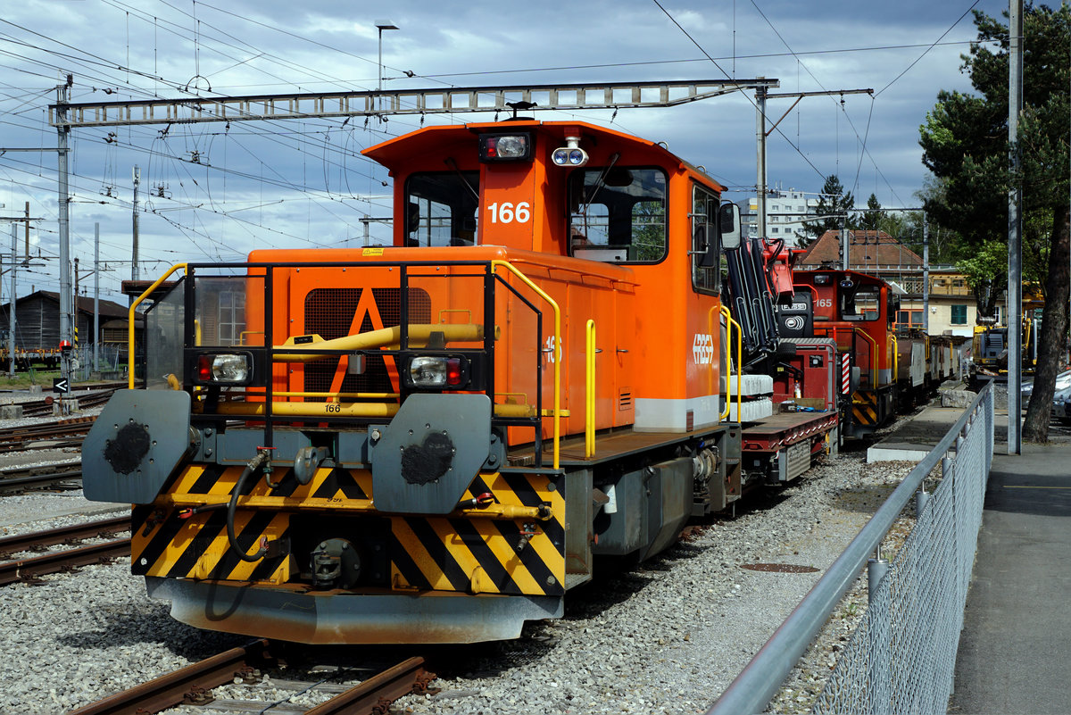 RBS: Verschiedene Impressionen vom Baudienst des Regionalverkehrs Bern Solothurn verewigt am 30. April 2018 in Solothurn.
Foto: Walter Ruetsch