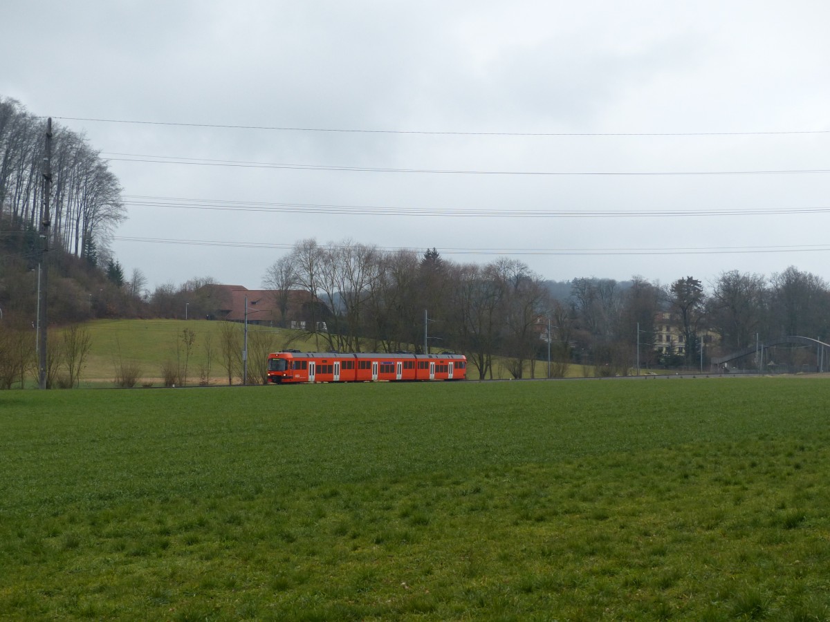 RBS-Zug als S7 nach Worb am 1.1.2016 zwischen Bolligen und Deisswil.